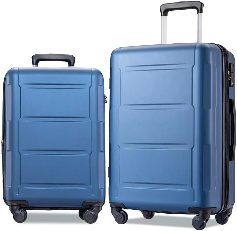 2 Piece Luggage Set, Carry on Luggage Suitcase Sets of 2 with TSA Lock, Expandable ABS Lightweight Suitcase with 360 Degree Spinner Wheels, for Men Women Travel Business Blue 20 24