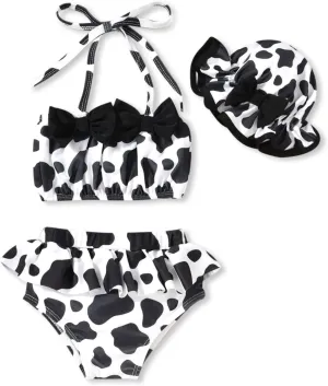 Aalizzwell Toddler Baby Girls 3 Piece Bikini Set Bathing Suit with Hat