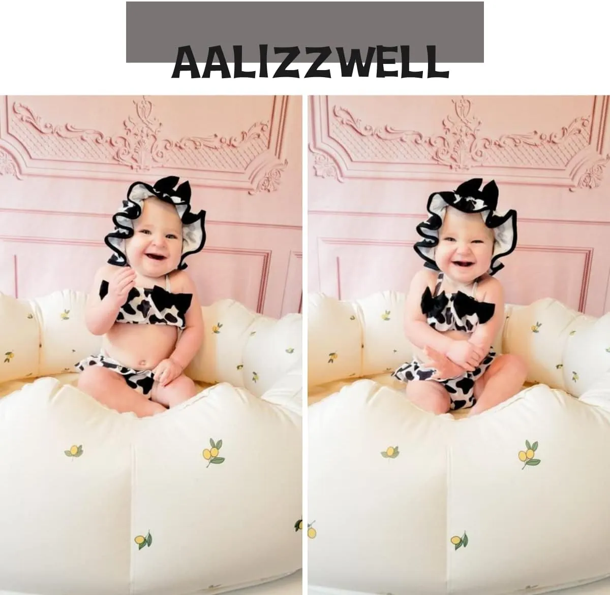 Aalizzwell Toddler Baby Girls 3 Piece Bikini Set Bathing Suit with Hat