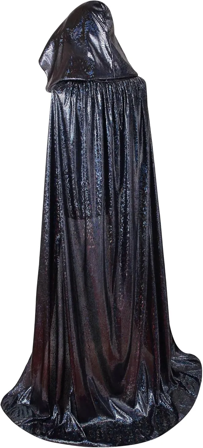 Adult Halloween Hooded Cloak Christmas Party Shiny Cape Cosplay Costumes