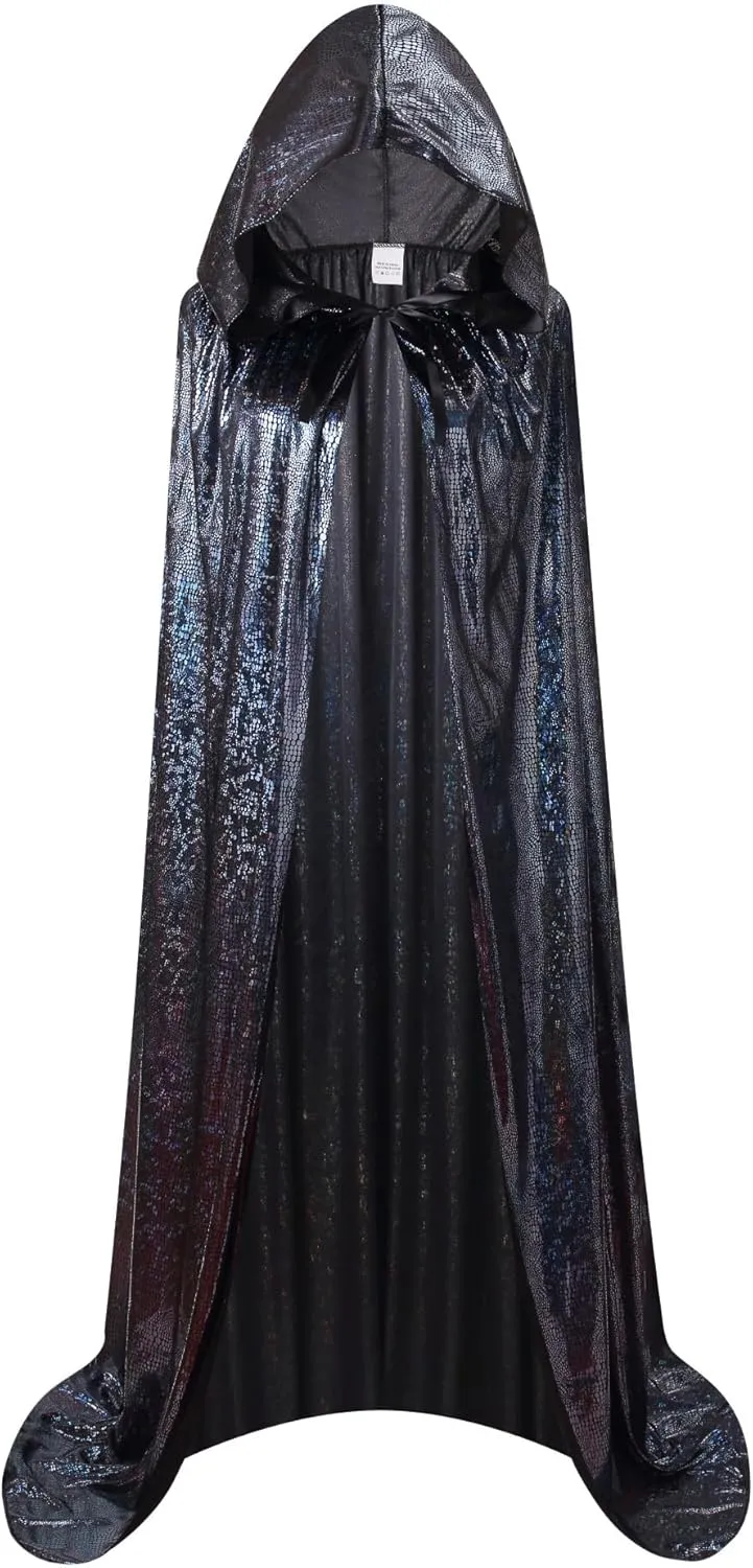 Adult Halloween Hooded Cloak Christmas Party Shiny Cape Cosplay Costumes