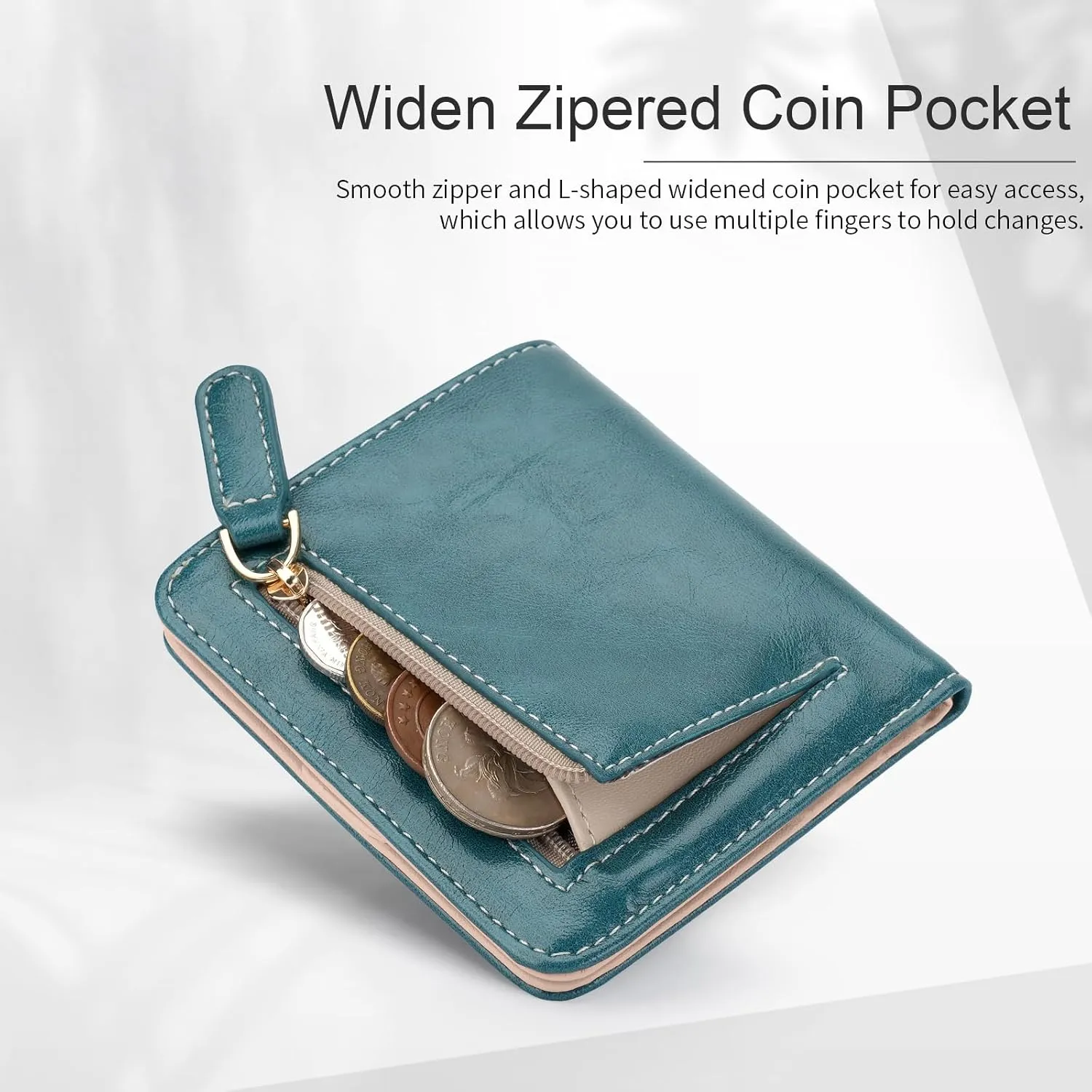 APHISON Womens Wallet, Slim Small Wallet for Women Men RFID Wallet Women Sunflower Leather ID Credit Card Holder whit Zipper Coin Pocket Bifold Compact Wallet