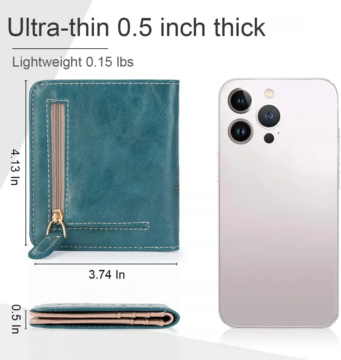 APHISON Womens Wallet, Slim Small Wallet for Women Men RFID Wallet Women Sunflower Leather ID Credit Card Holder whit Zipper Coin Pocket Bifold Compact Wallet