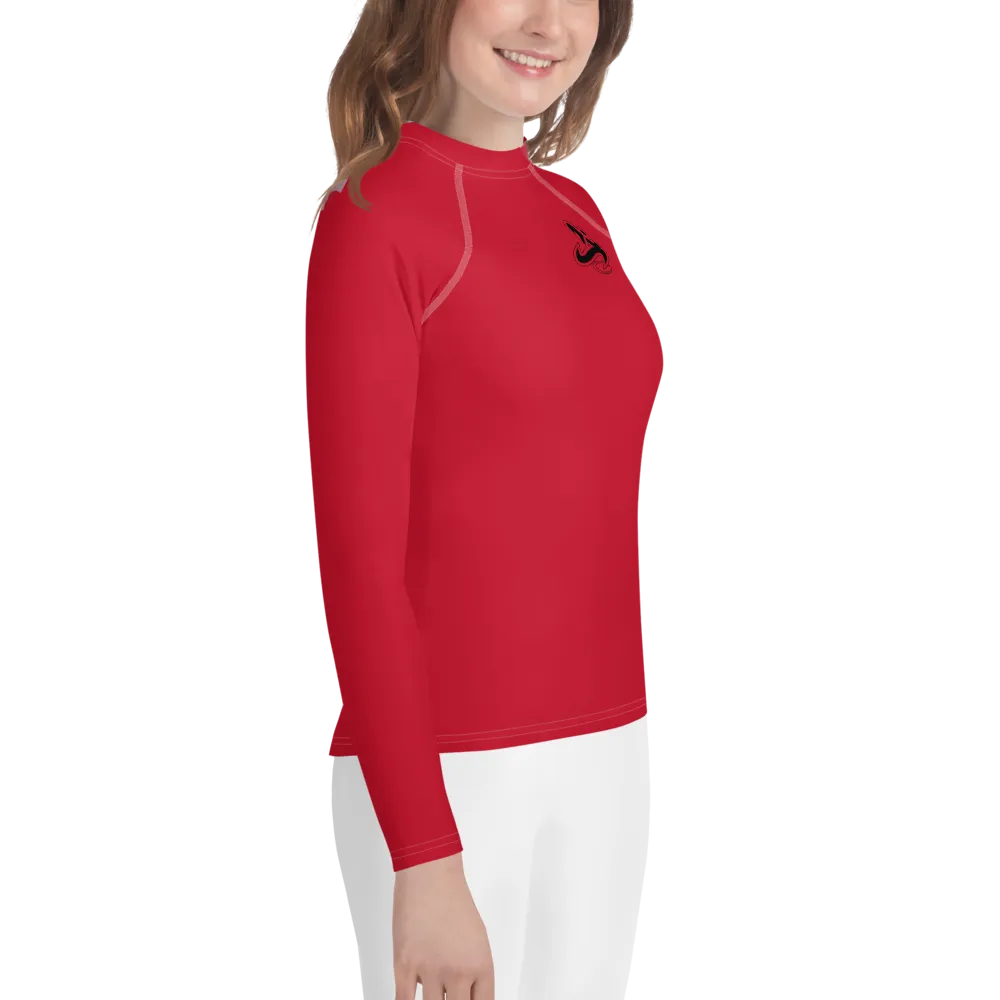 Athletic Apparatus Red Black logo White stitch Youth Rash Guard