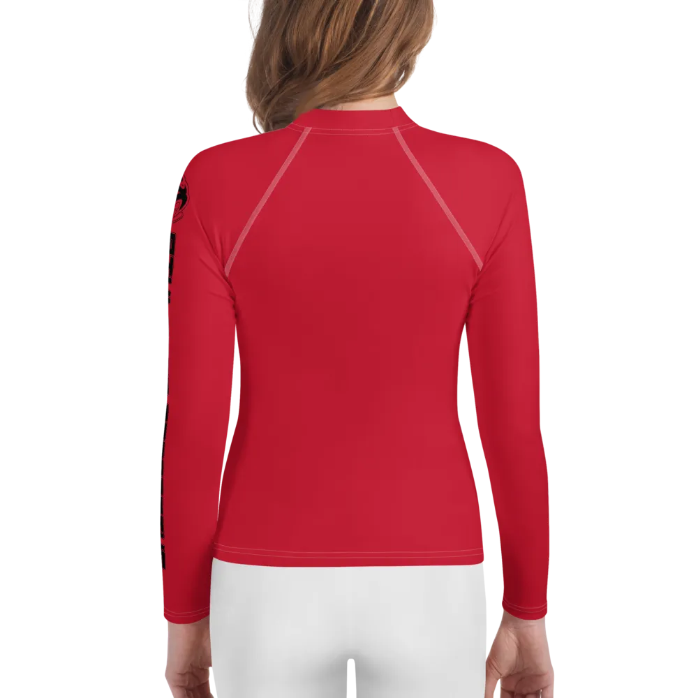 Athletic Apparatus Red Black logo White stitch Youth Rash Guard