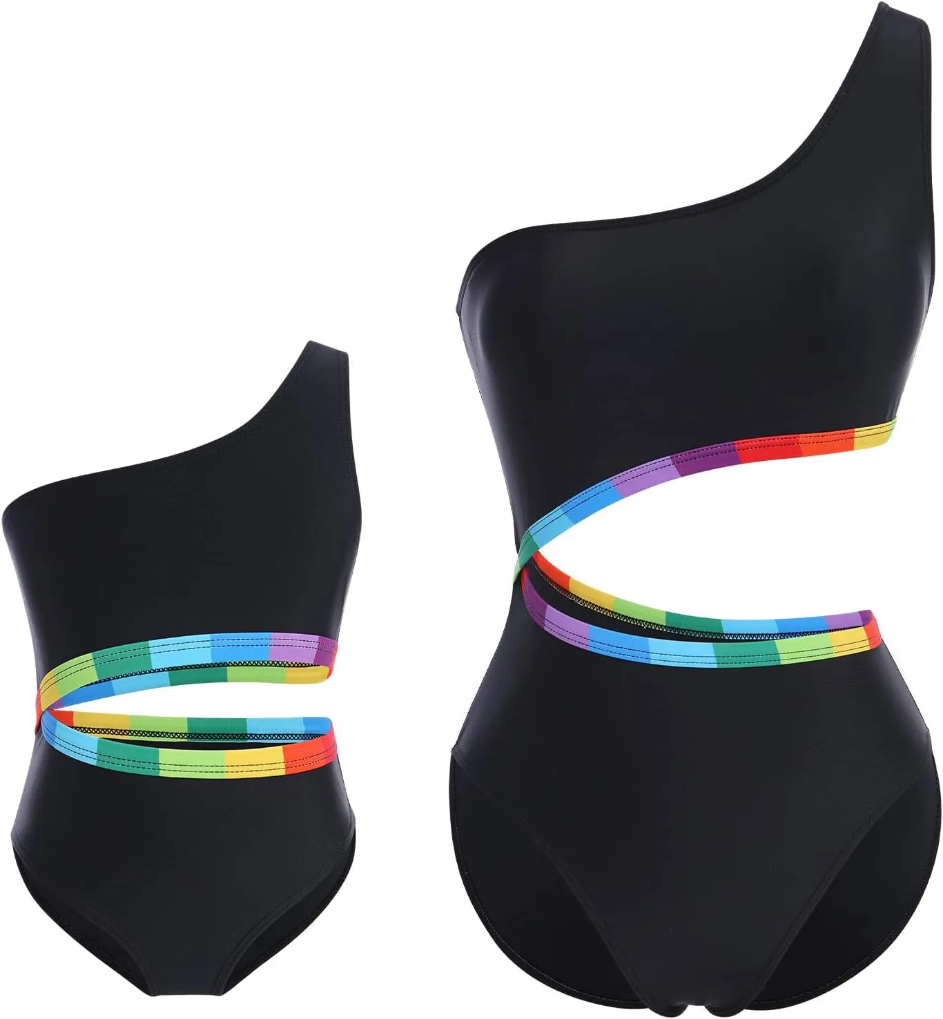 AWIBMK Mommy and Me Swimsuit Color Cute Ruffle Family Matching Swimwear Two Pieces Bikini Bathing Suit Summer Beachwear
