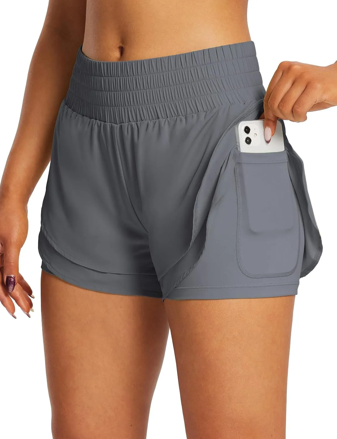 baleaf Women's 3" Workout Shorts High Waisted Athletic Running Shorts with Liner Sports Lightweight Quick Dry