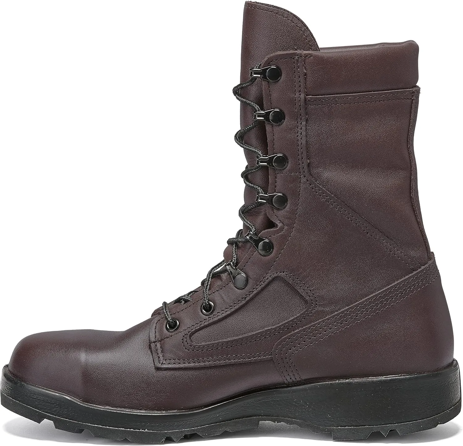 Belleville 339 ST 8 Inch US Navy Aviator EH Rated Steel Toe Boots for Men - Brown Leather with Shock Absorbant Midsole and FOD Resisting Slip-Resistant Outsole; Berry Compliant