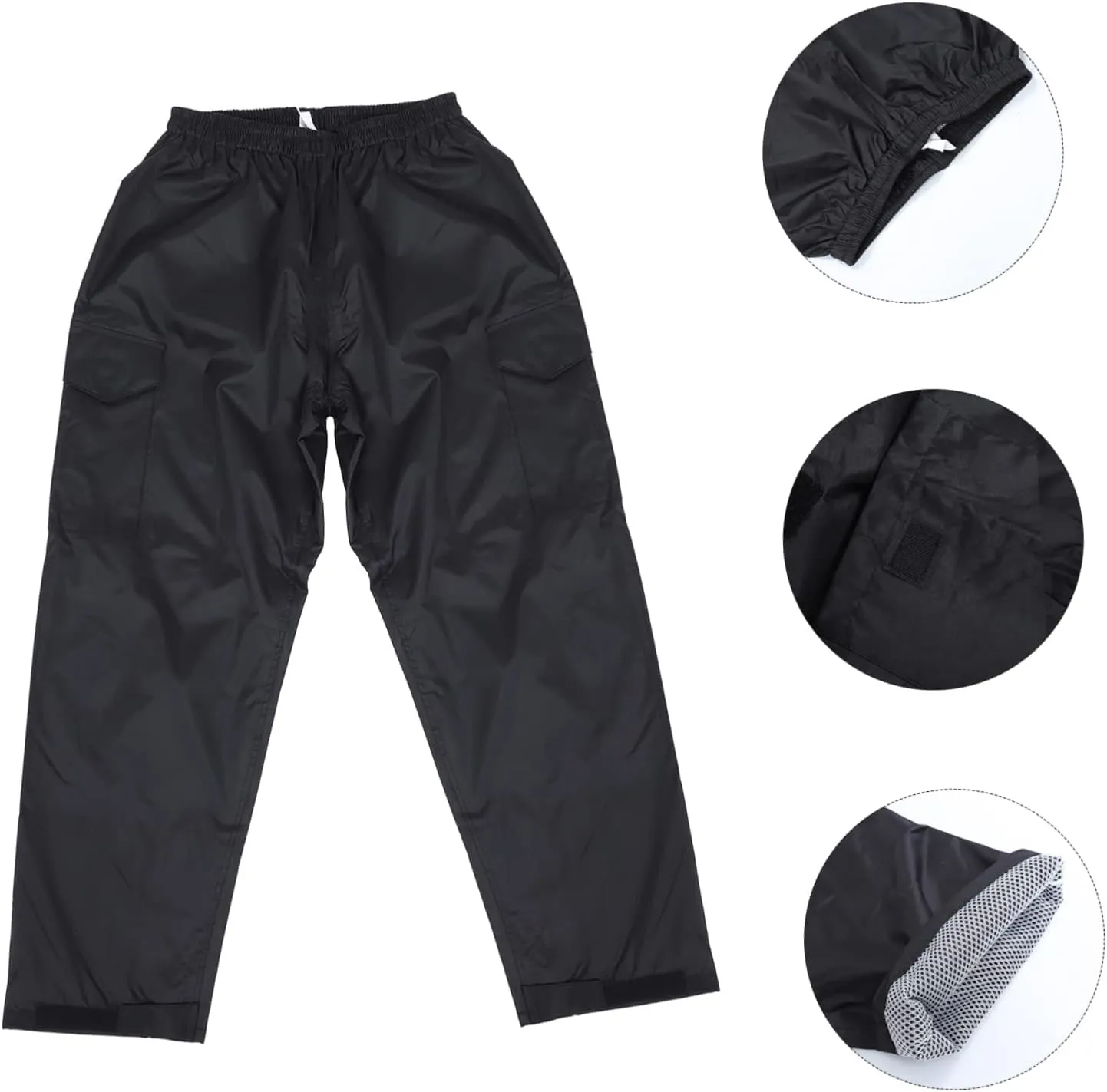BESPORTBLE Waterproof Rain Pants for Women Breathable Double-Layer Light for Outdoor Activities Black