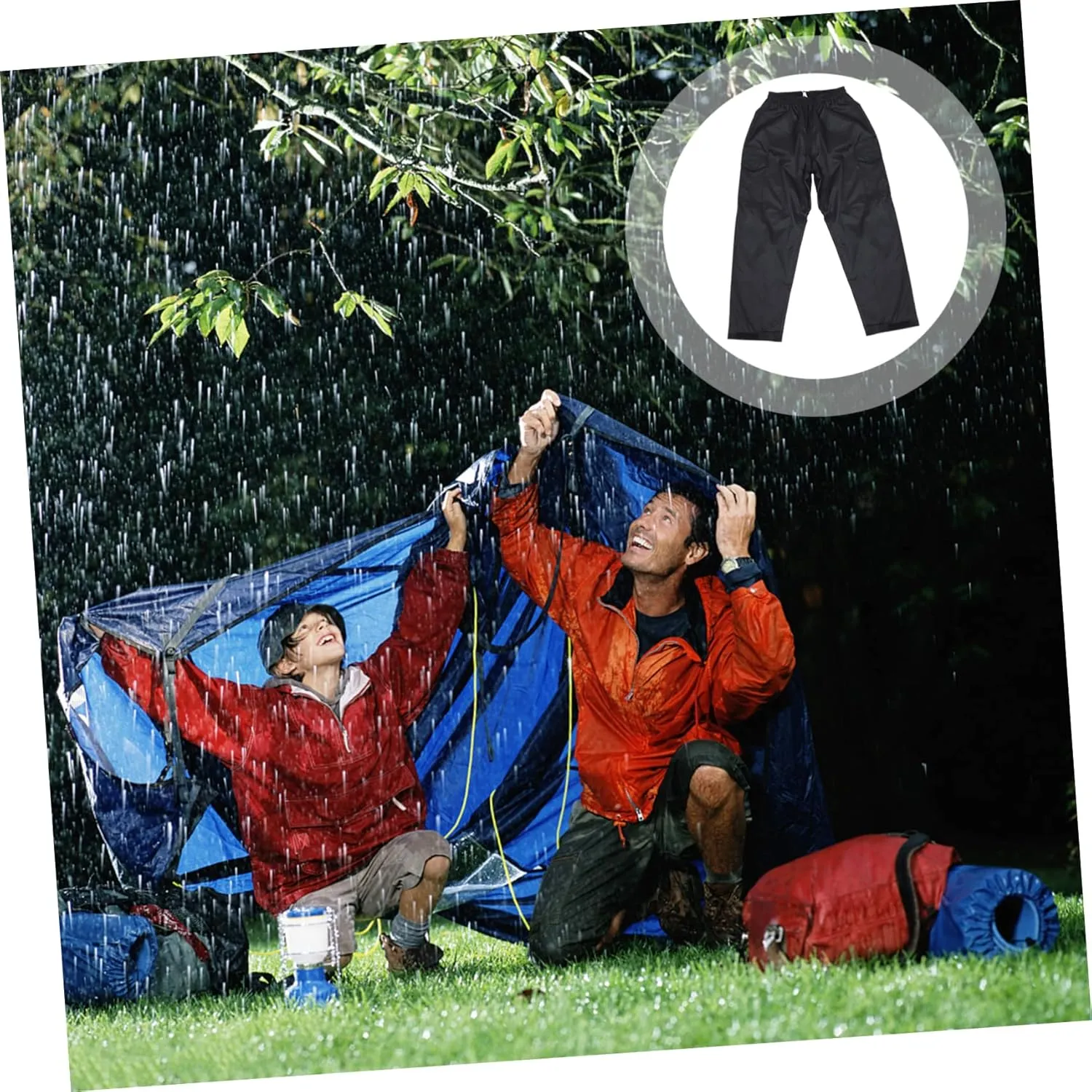 BESPORTBLE Waterproof Rain Pants for Women Breathable Double-Layer Light for Outdoor Activities Black