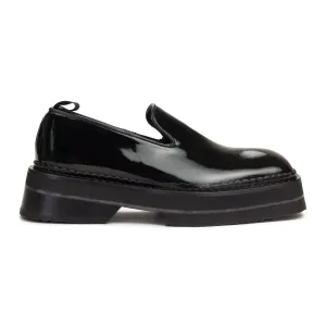 BLACK BACCARAT PATENT LOAFERS
