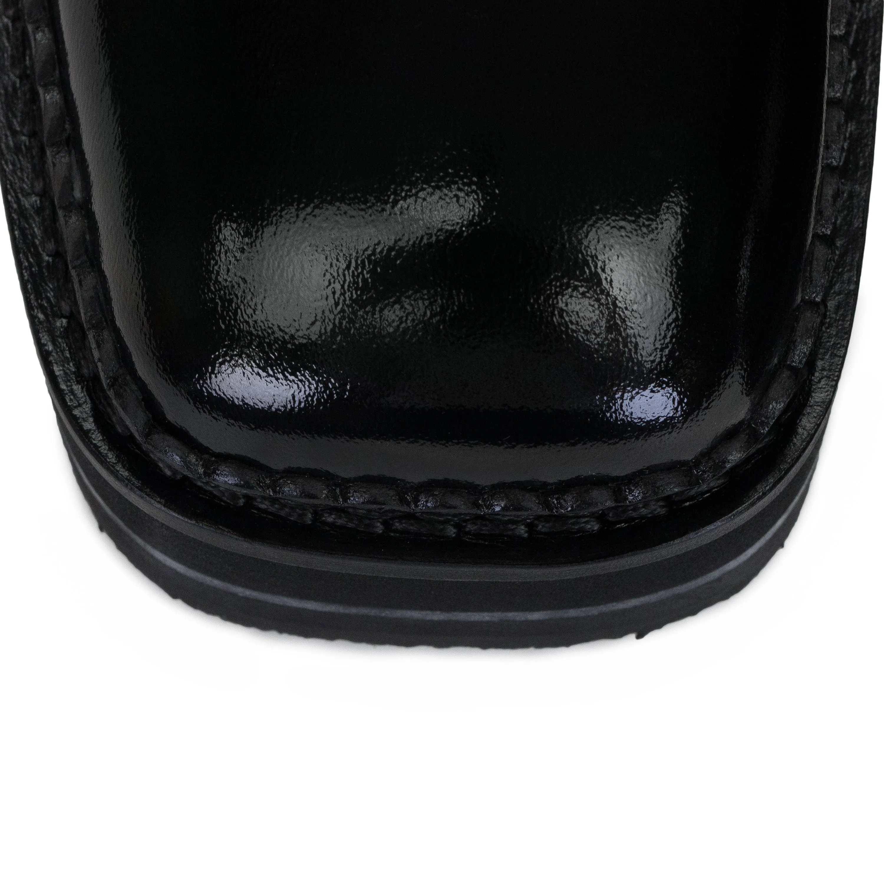 BLACK BACCARAT PATENT LOAFERS