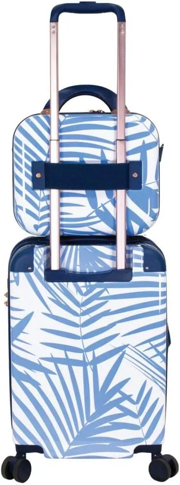 Chariot Women's Luggage 20-Inch Carry-On, Matching Cosmetic Case, and 2 Travel Accessory Bags, Fern, 4-Piece Set