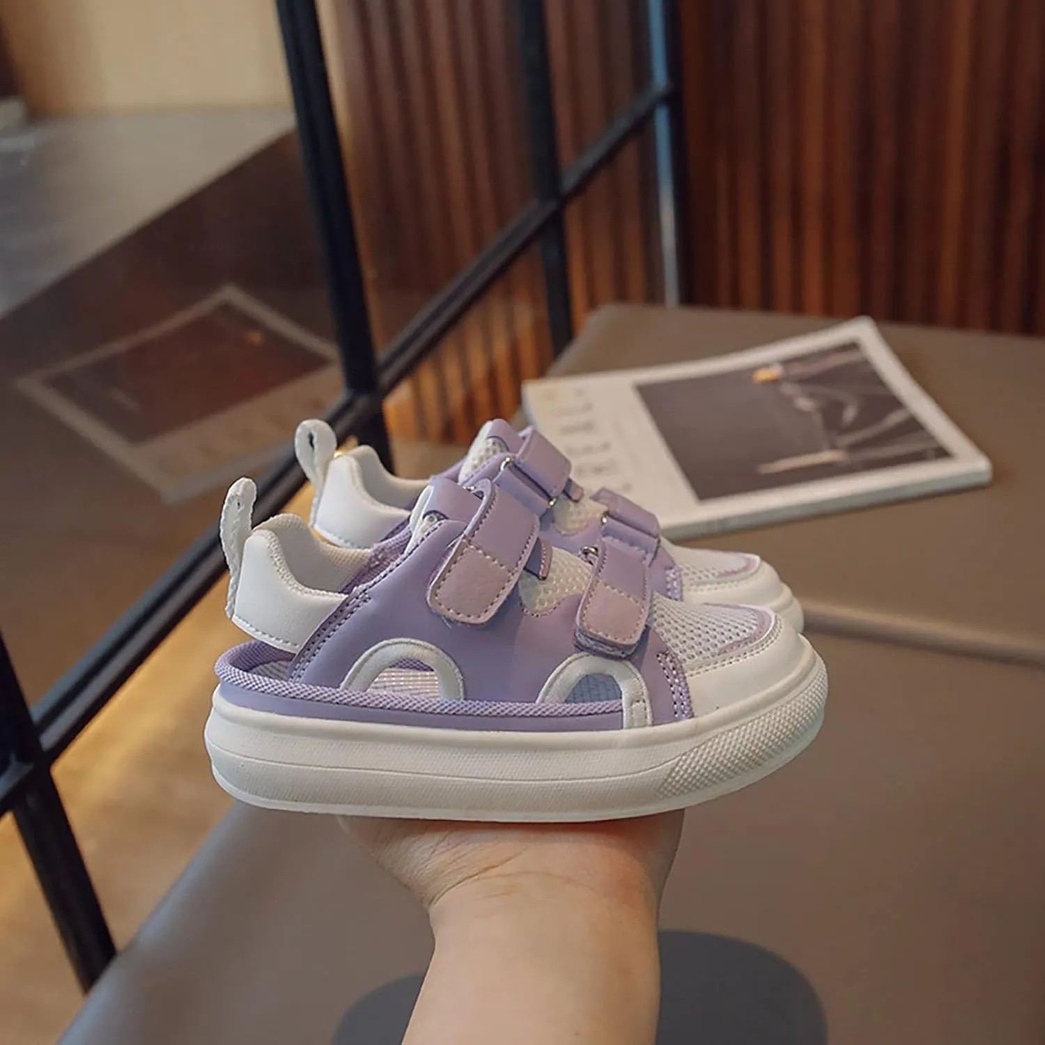 Children's Boy And Girl's Mesh Board Shoes Solid Color Hollow Beach Shoes Sports Sandals For Toddler Anime Shoes