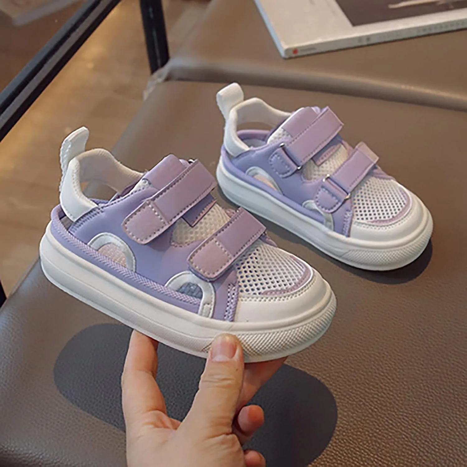Children's Boy And Girl's Mesh Board Shoes Solid Color Hollow Beach Shoes Sports Sandals For Toddler Anime Shoes