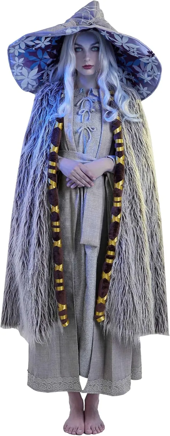 Cosplay.fm Womens Witch Cosplay Costume Long Dress Cloak and Witch Hat Set