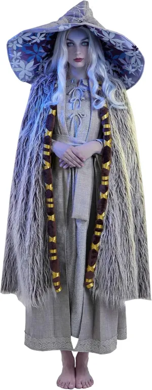 Cosplay.fm Womens Witch Cosplay Costume Long Dress Cloak and Witch Hat Set