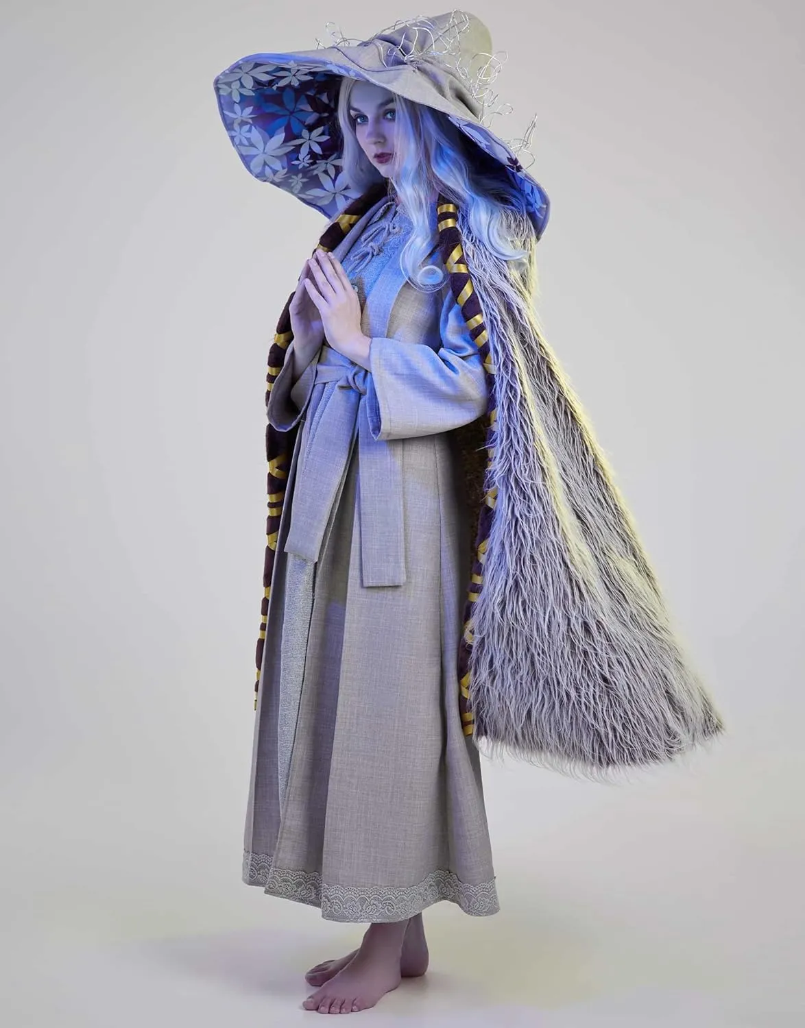 Cosplay.fm Womens Witch Cosplay Costume Long Dress Cloak and Witch Hat Set