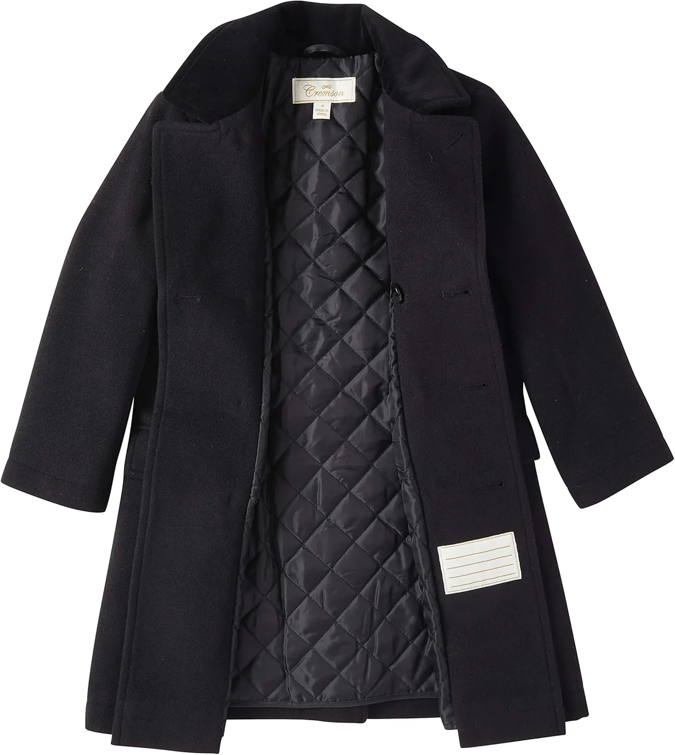 Cremson Boys Classic Wool Look Winter Double Breasted John Dress Coat Jacket Hat