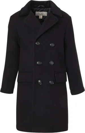Cremson Boys Classic Wool Look Winter Double Breasted John Dress Coat Jacket Hat
