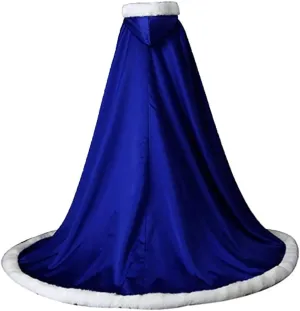 Diandiai Winter Coat Wedding Bridal Cloak Christmas Capes Faux Fur with Hat