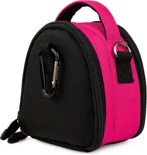 eBigValue hot pink camera bag carrying case for cyber shot dsc h55 dsc h70 dsc hx7v dsc t99 dsc t110 dsc tx5 dsc tx9 dsc tx10 dsc tx55 dsc tx100v dsc w510 dsc w530 and pink 6 inch mini tripod
