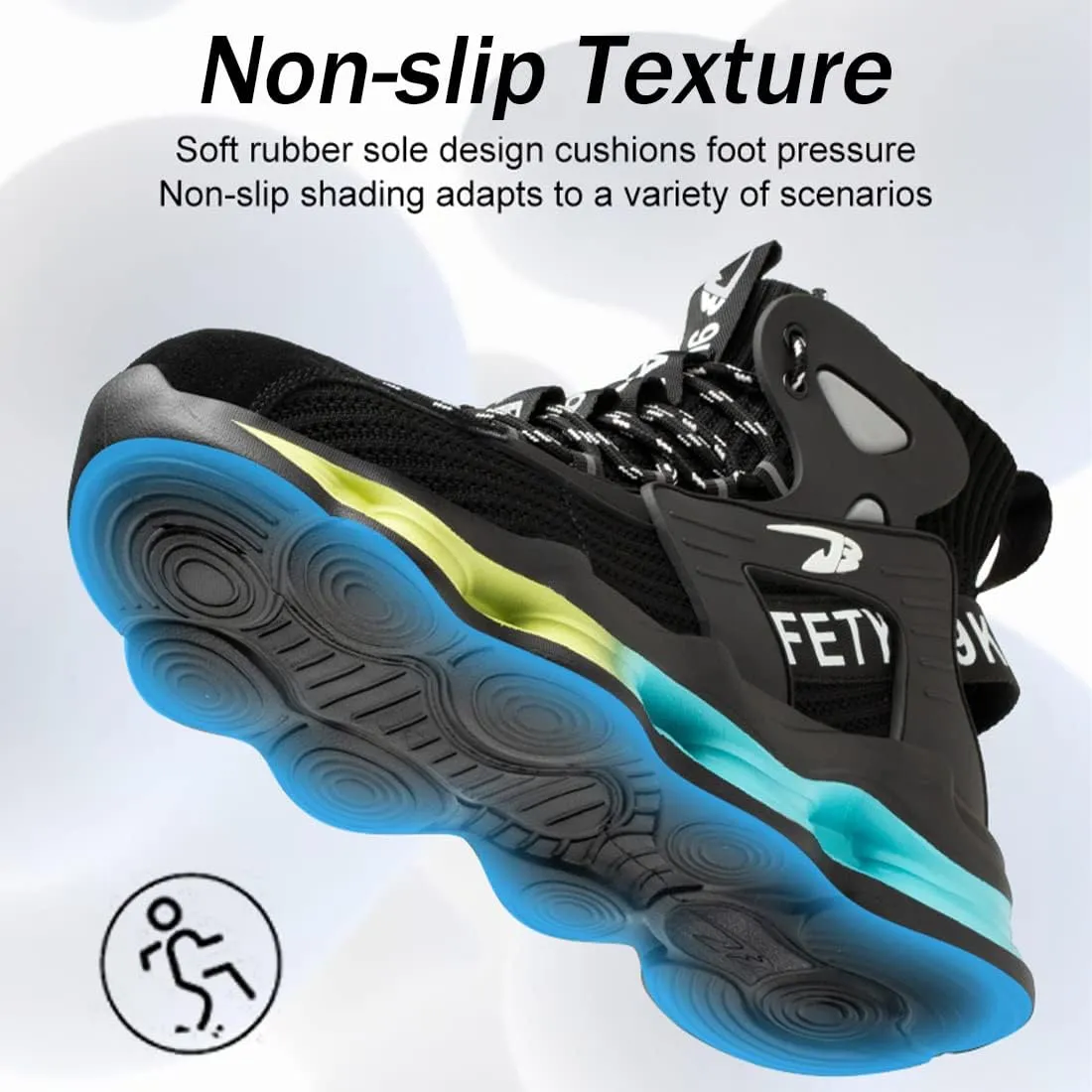 Fiedaz Steel Toe Work Shoes for Men Breathable High Top Sneakers Lightweight Puncture-Proof Safety Boots Industries Construction Work Boots