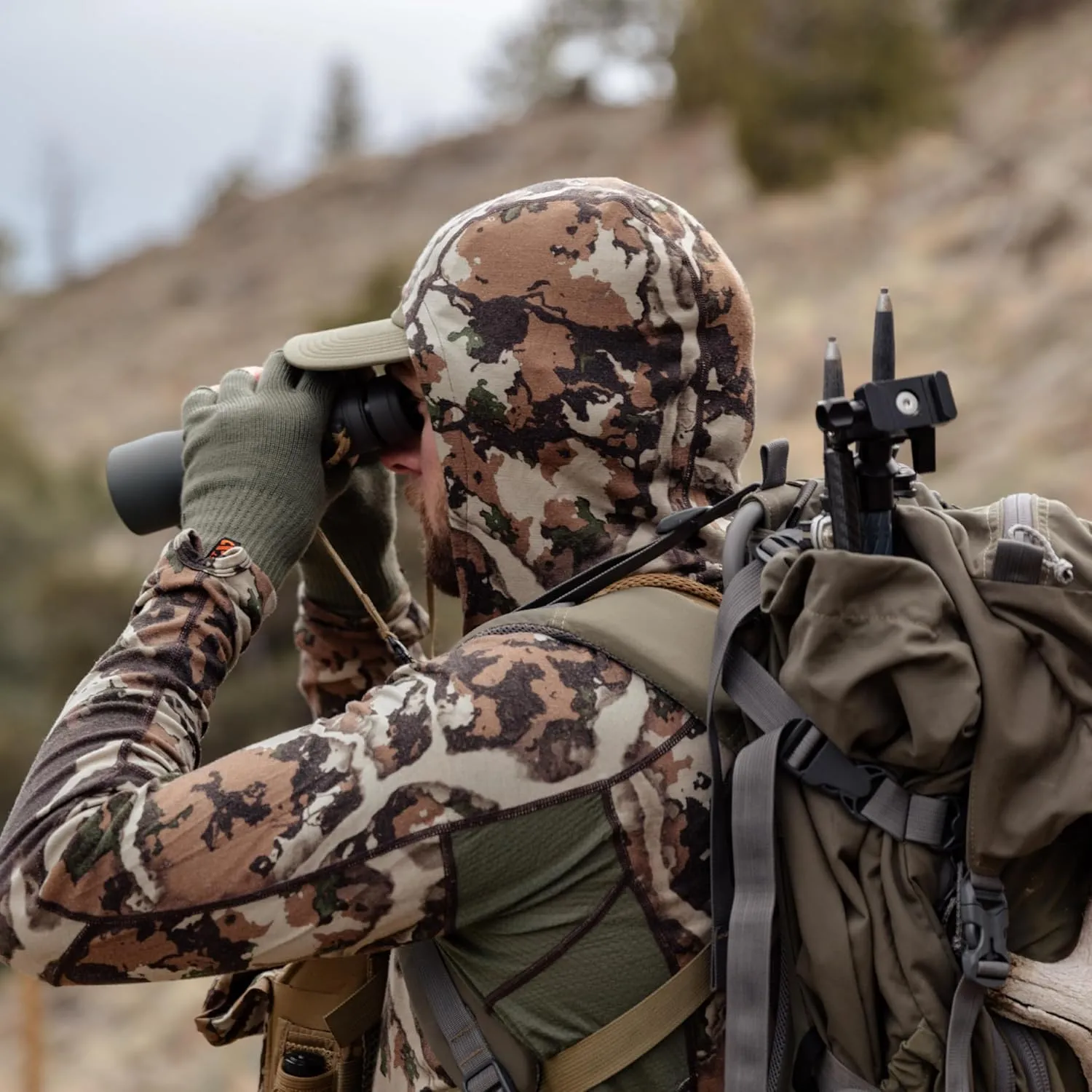 First Lite Mens Wick Hoody - Merino Wool Ultralight Camo Hunting Base Layer, Quick Dry, UV Protection Hunting Clothing