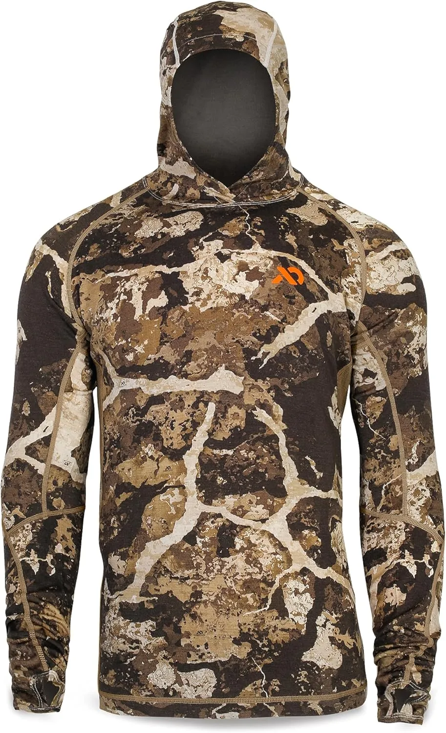 First Lite Mens Wick Hoody - Merino Wool Ultralight Camo Hunting Base Layer, Quick Dry, UV Protection Hunting Clothing