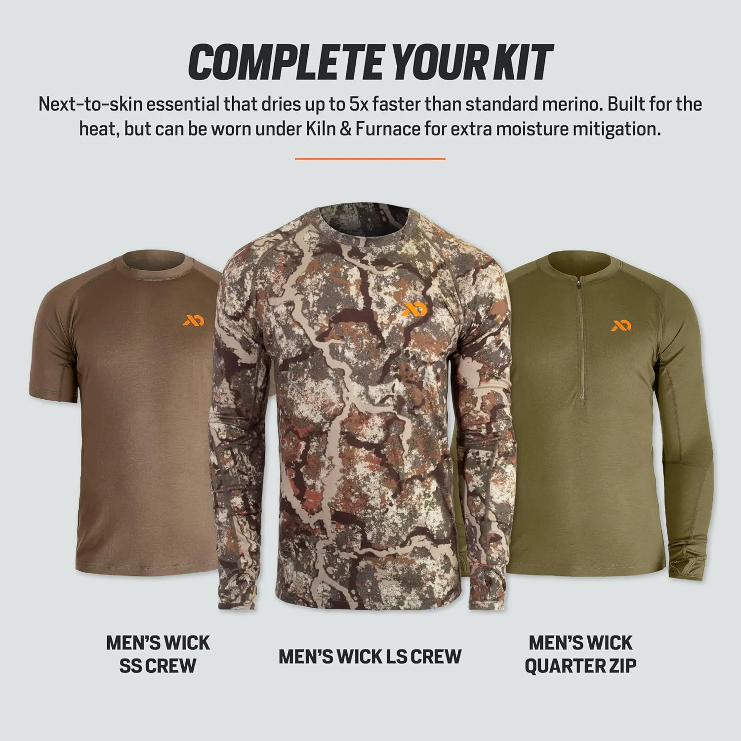 First Lite Mens Wick Hoody - Merino Wool Ultralight Camo Hunting Base Layer, Quick Dry, UV Protection Hunting Clothing
