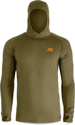 First Lite Mens Wick Hoody - Merino Wool Ultralight Camo Hunting Base Layer, Quick Dry, UV Protection Hunting Clothing