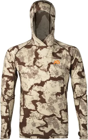 First Lite Mens Wick Hoody - Merino Wool Ultralight Camo Hunting Base Layer, Quick Dry, UV Protection Hunting Clothing