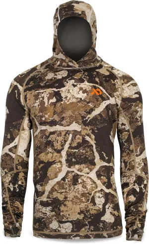 First Lite Mens Wick Hoody - Merino Wool Ultralight Camo Hunting Base Layer, Quick Dry, UV Protection Hunting Clothing
