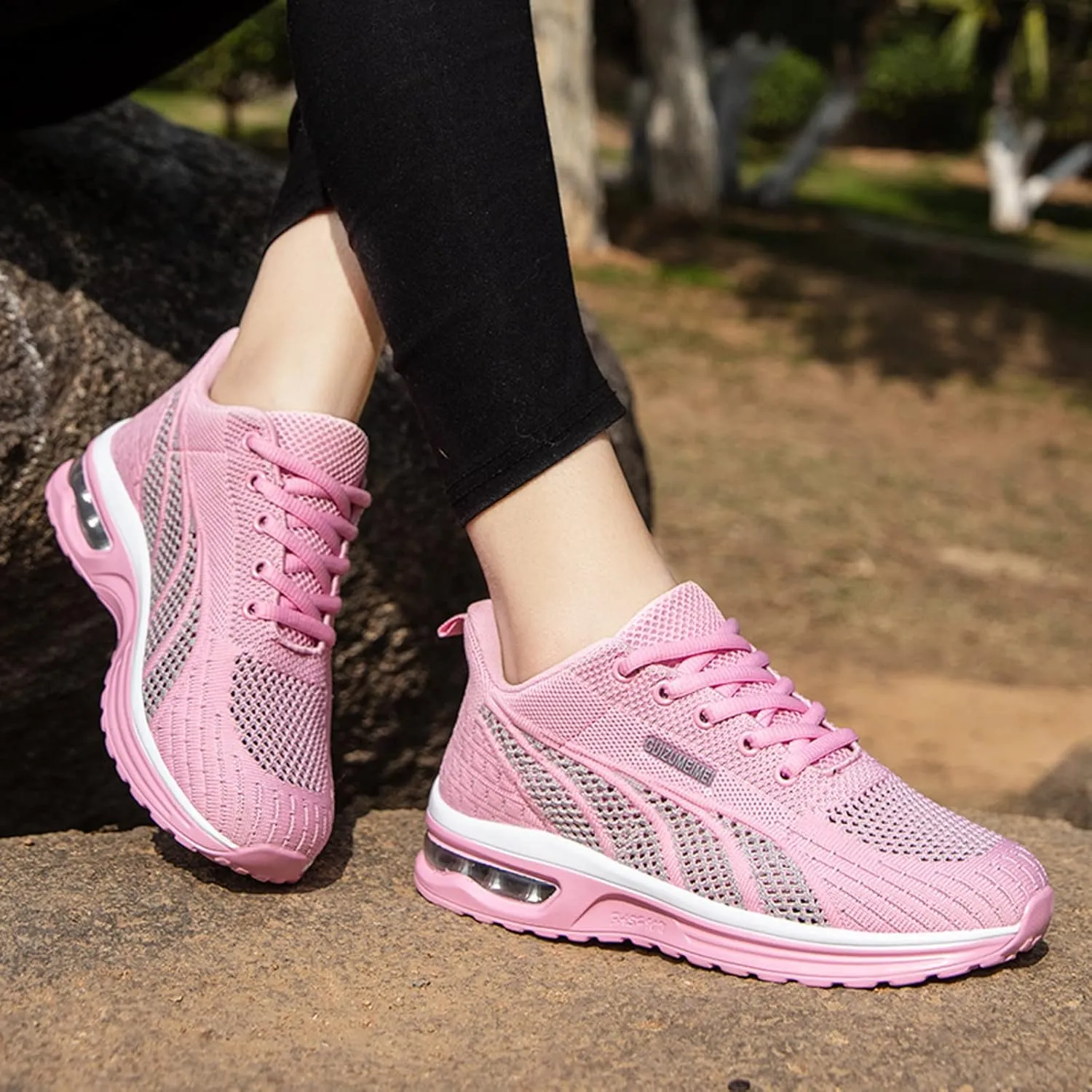 FLIOZY Womens Running Shoes Air Cushion Lightweight Sneakers Lace up Walking Tennis Shoes for Women