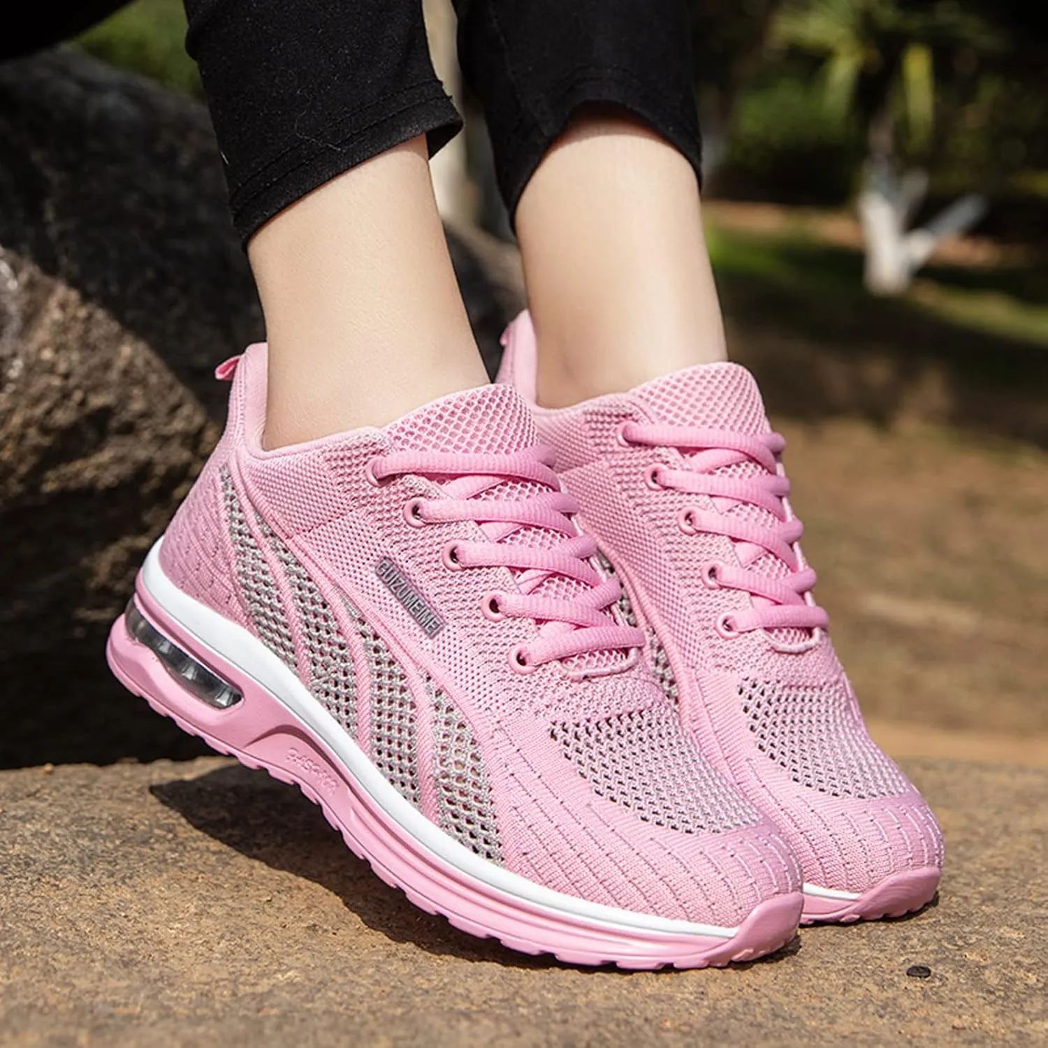 FLIOZY Womens Running Shoes Air Cushion Lightweight Sneakers Lace up Walking Tennis Shoes for Women