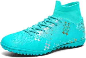Football Cleats Men, Indoor Outdoor High Top Soccer Shoes Lightweight Resistant Training Boots Breathable Professional Turf Shoes Sport Athletic Ground Football Boots Soccer Cleats for Men