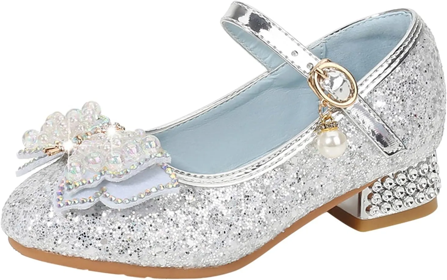 Girls Size 1 Sandals Toddler Little Kid Girls Dress Pumps Glitter Sequins Princess Bowknot Flip Flop Size 4