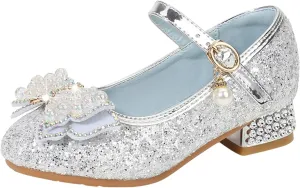 Girls Size 1 Sandals Toddler Little Kid Girls Dress Pumps Glitter Sequins Princess Bowknot Flip Flop Size 4
