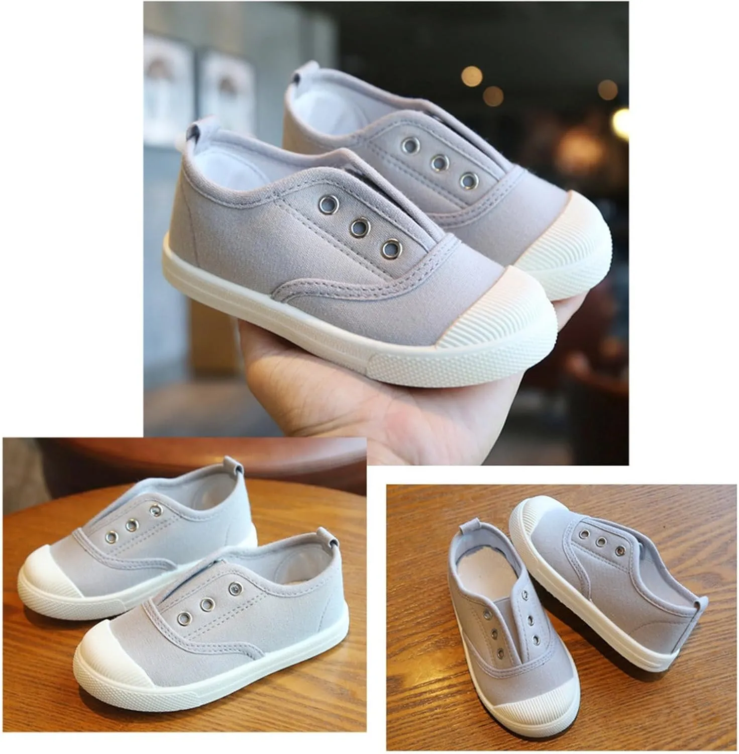 Girls Volleyball Shoes Toddler Boys Girls Low Top Canvas Slip On Shoes Lightweight Casual Kids Sneakers School Runing