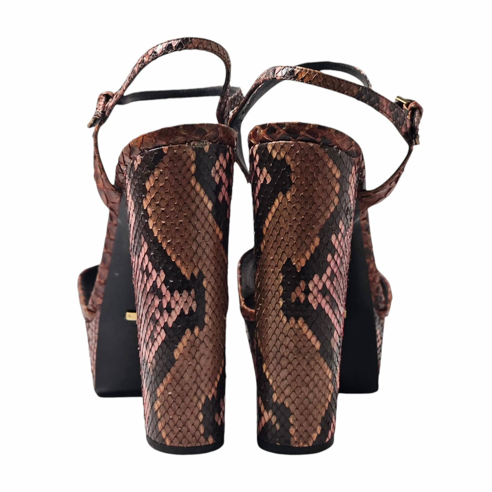 GUCCI HORSEBIT SNAKESKIN PLATFORM SANDAS EU 40/ UK 7