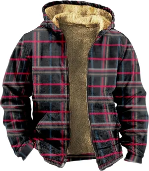 Heavyweight Sherpa Hoodies for Men Fleece Lined Full Zip Up Shirt Jacket Thick Winter Warm Work Jackets for Men