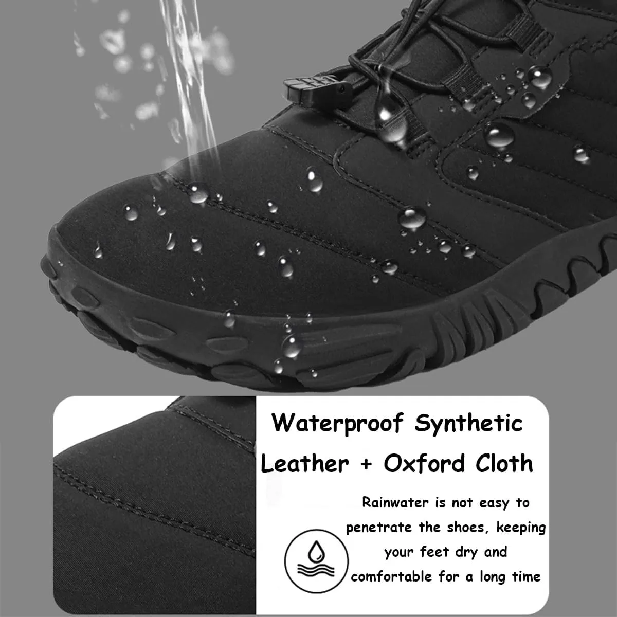 Hike Winter Footwear Barefoot Shoes Womens, Waterproof Winter Barefoot Hiking Boots Men, Anti-slip Warm Barefoot Shoes
