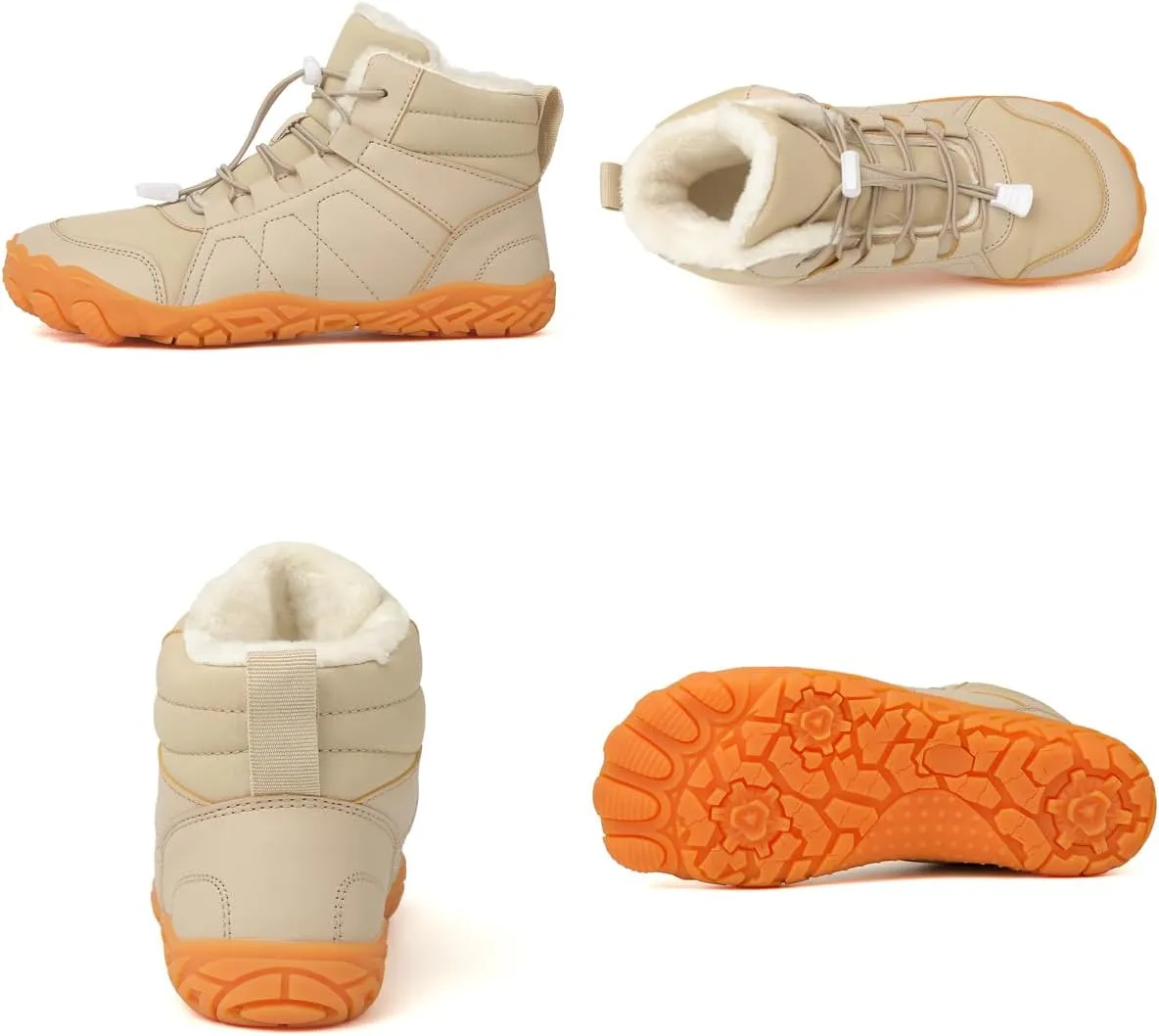 Hike Winter Footwear Barefoot Womens Boots, Hiking Winter Barefoot Shoes Men, Waterproof Wide Toe Box Barefoot Winter