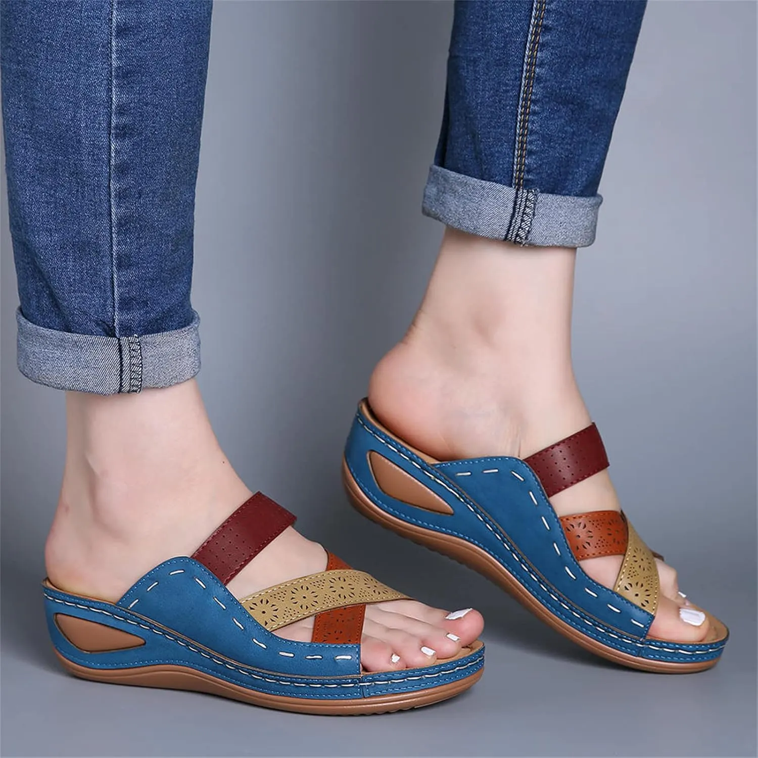 Ladmiple Dress Sandals For Women Orthotic Dressy Summer Casual Walking Comfortable Orthopedic Flip Flops With Arch Support