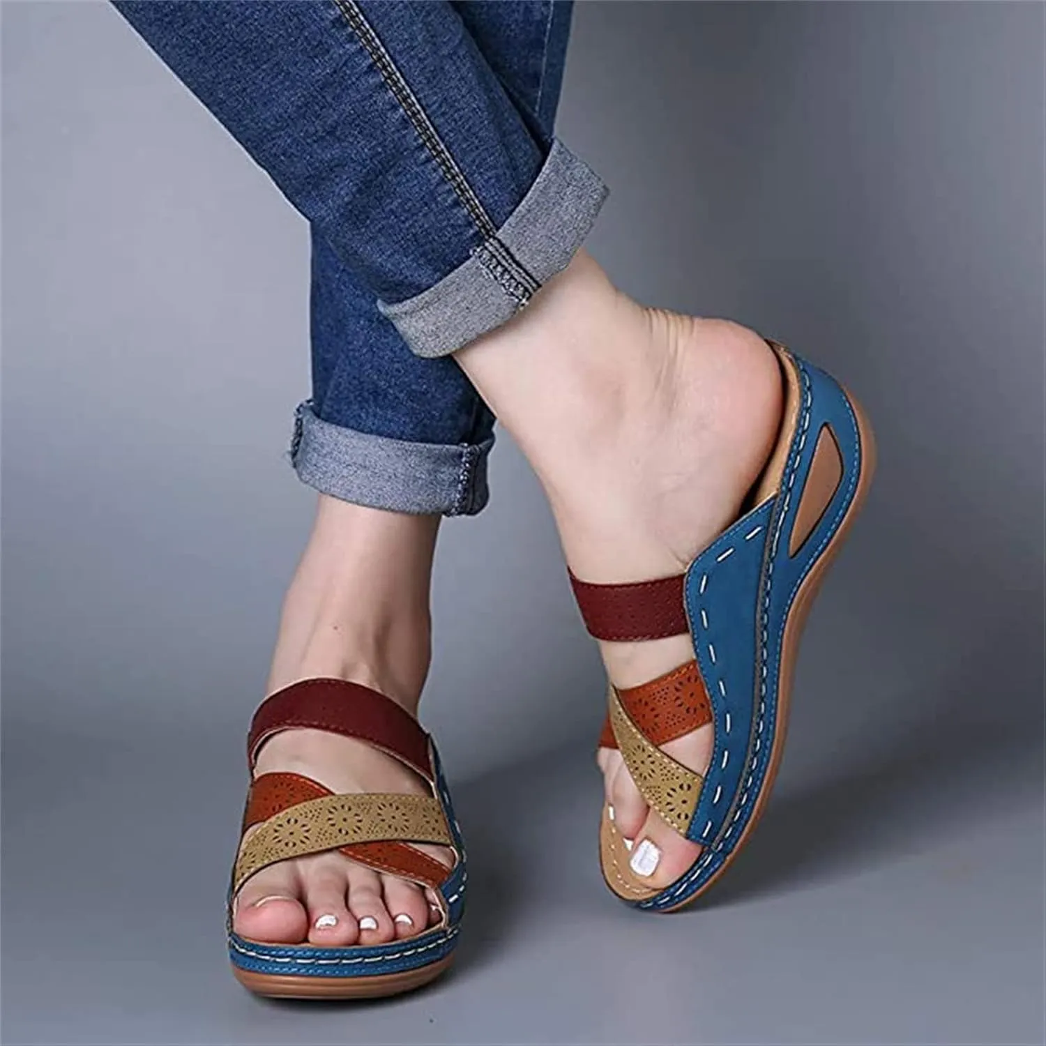 Ladmiple Dress Sandals For Women Orthotic Dressy Summer Casual Walking Comfortable Orthopedic Flip Flops With Arch Support