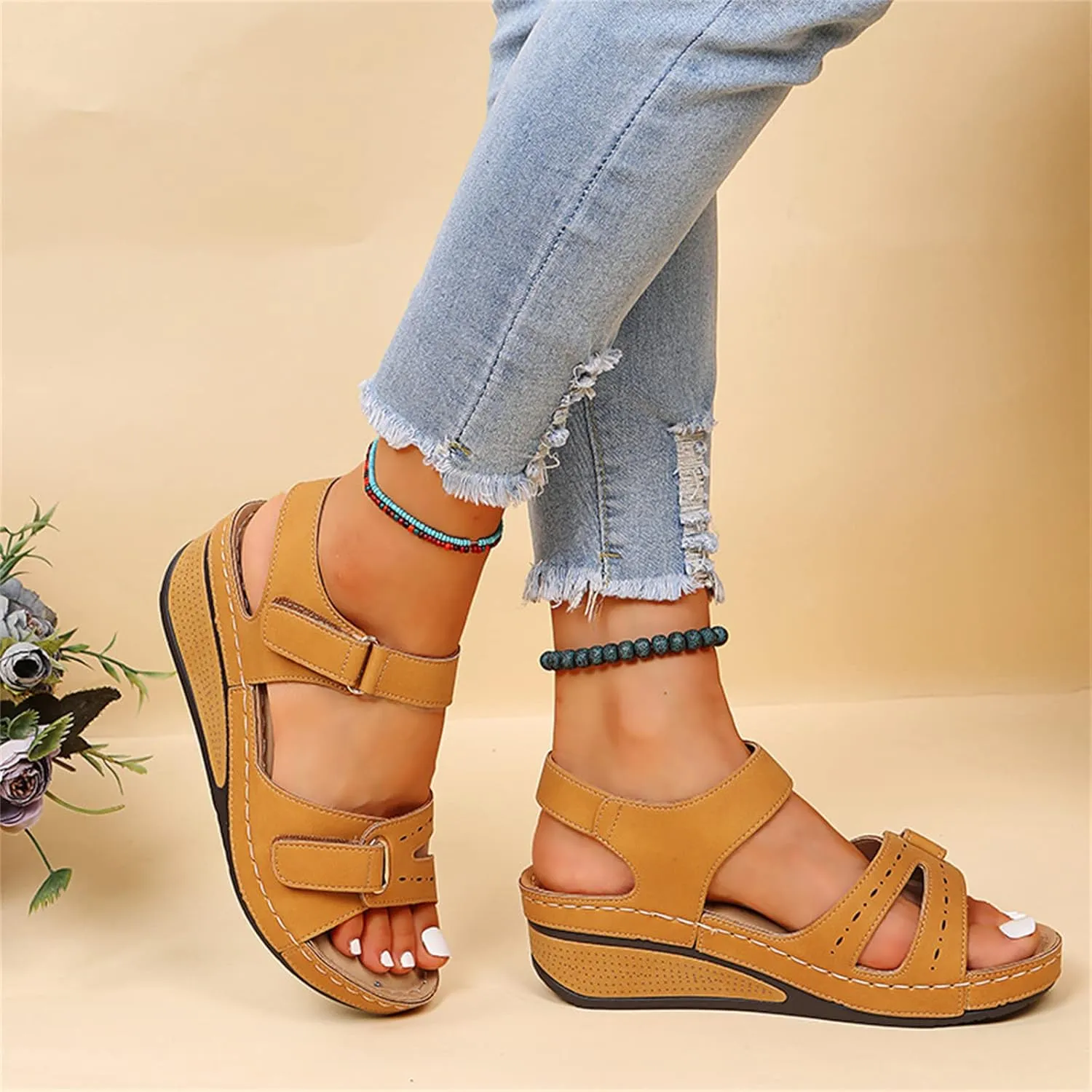 Ladmiple Orthopedic Sandals For Women Arch Support Dressy Comfort Orthotic Walking Sandals Open Toe Summer Flip Flops Slides