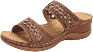 Ladmiple Orthopedic Sandals For Women Dressy Summer Arch Support Flip Flops Comfortable Walking Orthotic Slides Beach Shoes