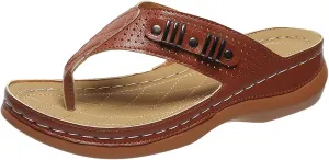 Ladmiple Sandals Women Comfortable Dressy Slip On Flat Sandals Arch Support Orthopedic Orthotic Flip Flops Summer Slides