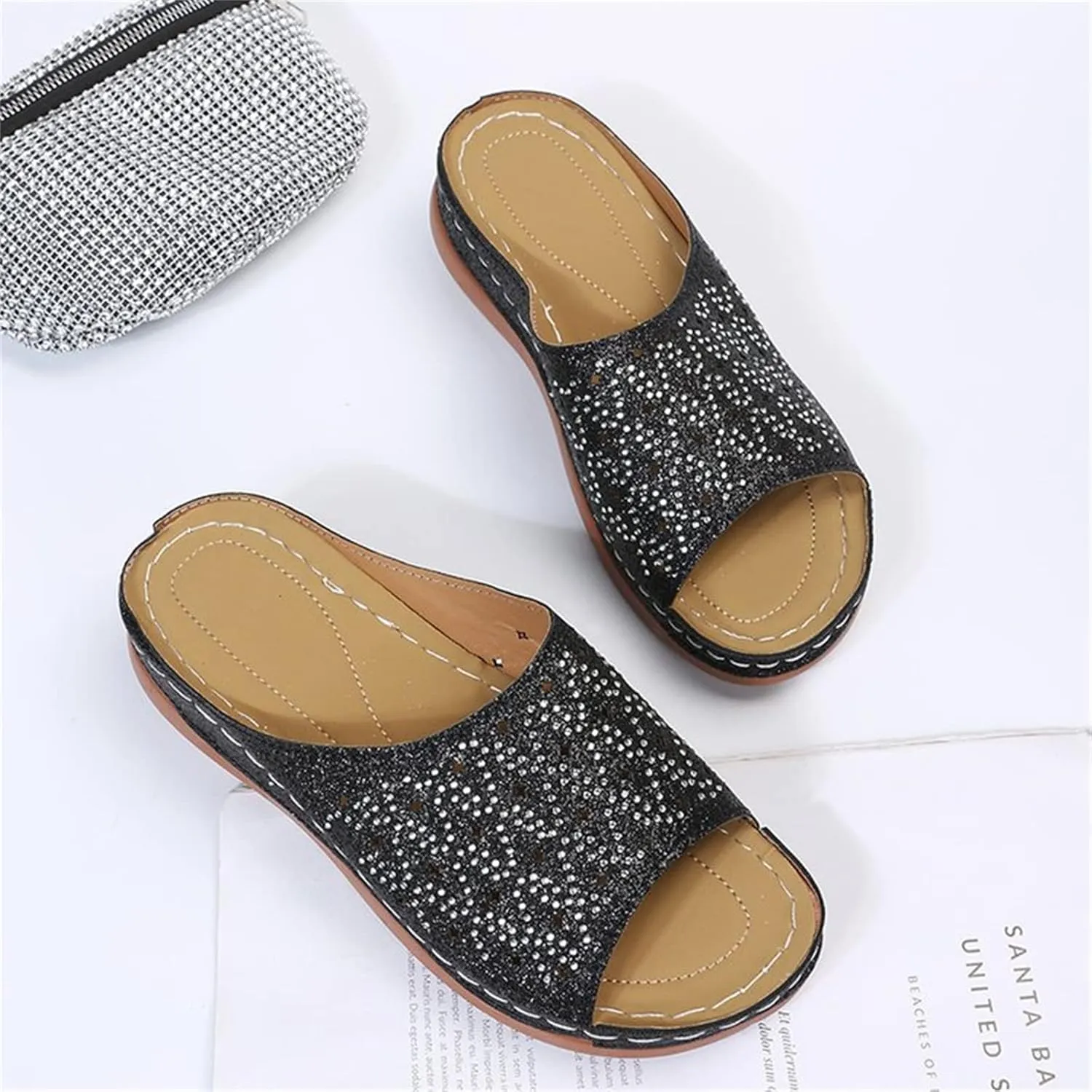 Ladmiple Sandals Women Dressy Comfortable Flat Orthotic Slides Orthopedic Flip Flops With Plantar Fasciitis Arch Support