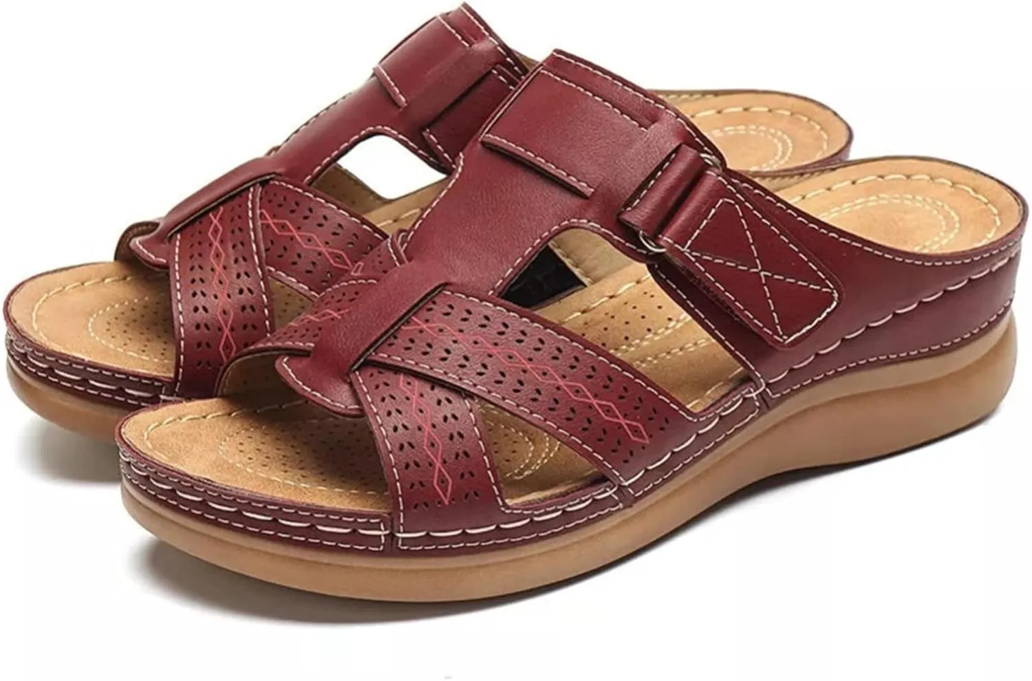 Ladmiple Sandals Women Dressy Summer Flat Arch Support Orthopedic Flip Flops Soft Comfortable Walking Orthotic Slides 2024